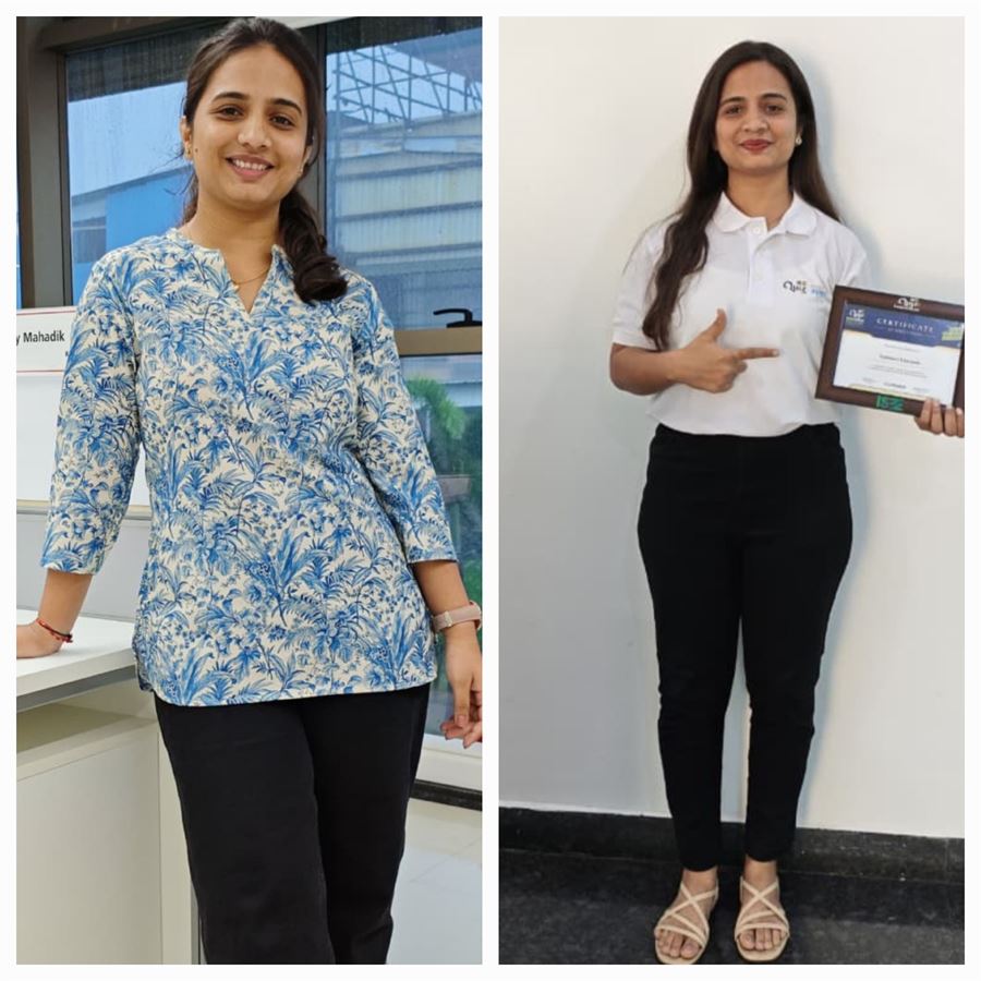Vaishnavi — before and after transformation
